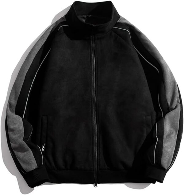 Oversized Bomber Jacket Men Zip Up Baggy Coat Streetwear Sports Outerwear Clothing Tops