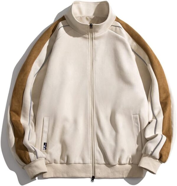 Oversized Bomber Jacket Men Zip Up Baggy Coat Streetwear Sports Outerwear Clothing Tops - Image 2
