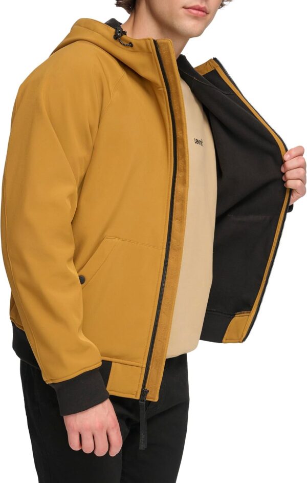 men Hooded Water Resistant Softshell Bomber Jacket - Image 2