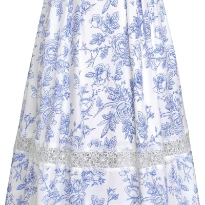 Women Floral Skirt High Waist Flowy A-Line Midi Skirts Casual Summer Trendy with Pockets